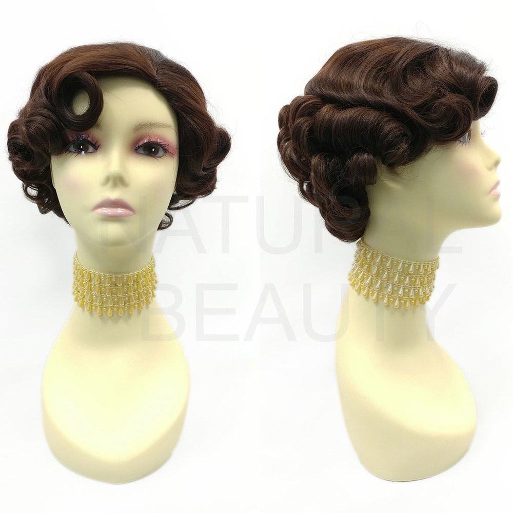 50s Retro Marilyn Monroe Chestnut Pin Curl Wig